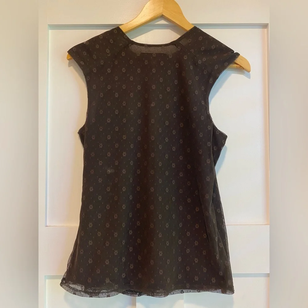 Nine West Dark Brown Sleeveless Blouse - Picture 4 of 7